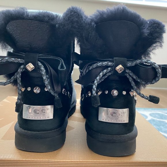 UGG Shoes - UGG - Swarovski crystals- leather braided bows